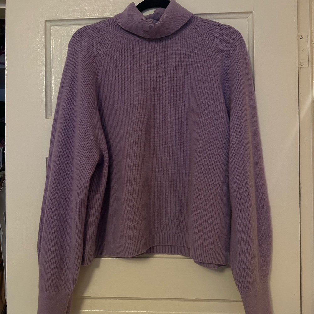 & Other Stories 100% Cashmere Purple Turtleneck Sweater